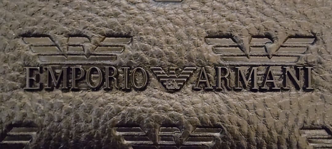 ARMANI アルマーニ 長財布 レザーウォレット 黒 [並行輸入品]