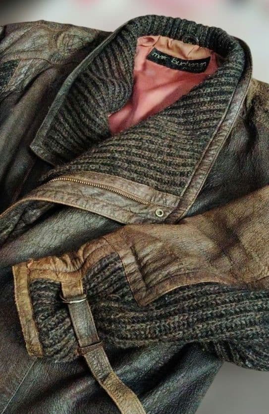 デザインよし希少古着ペレペレレザージャケットザックリ感最高