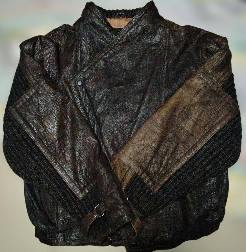 デザインよし希少古着ペレペレレザージャケットザックリ感最高