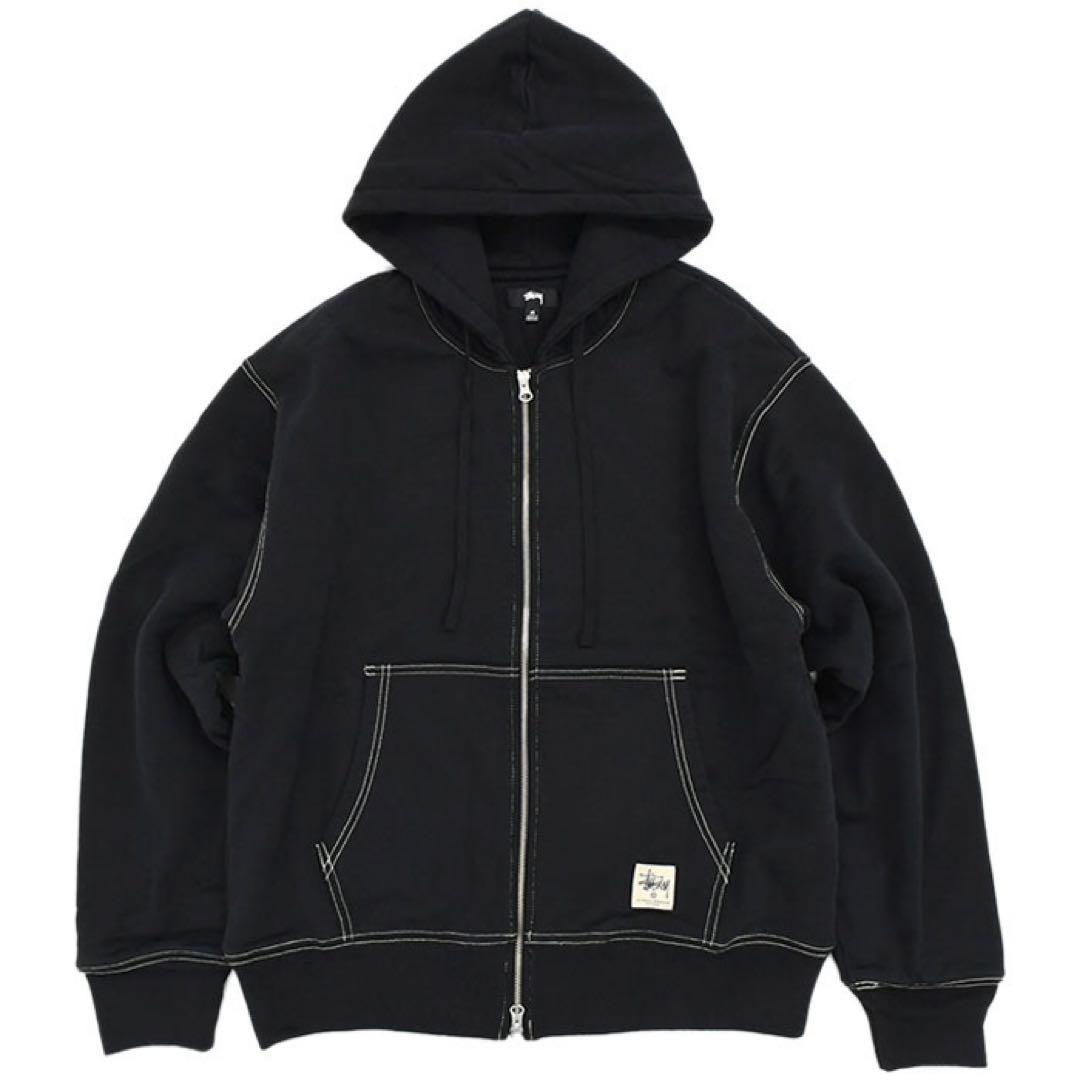 トップス Stussy DOUBLE FACE LABEL ZIP HOODIE
