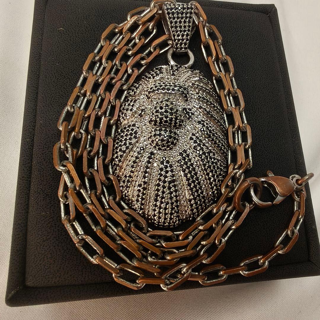 A BATHING APE BAPE JACOB ネックレス　シルバー×ブラック