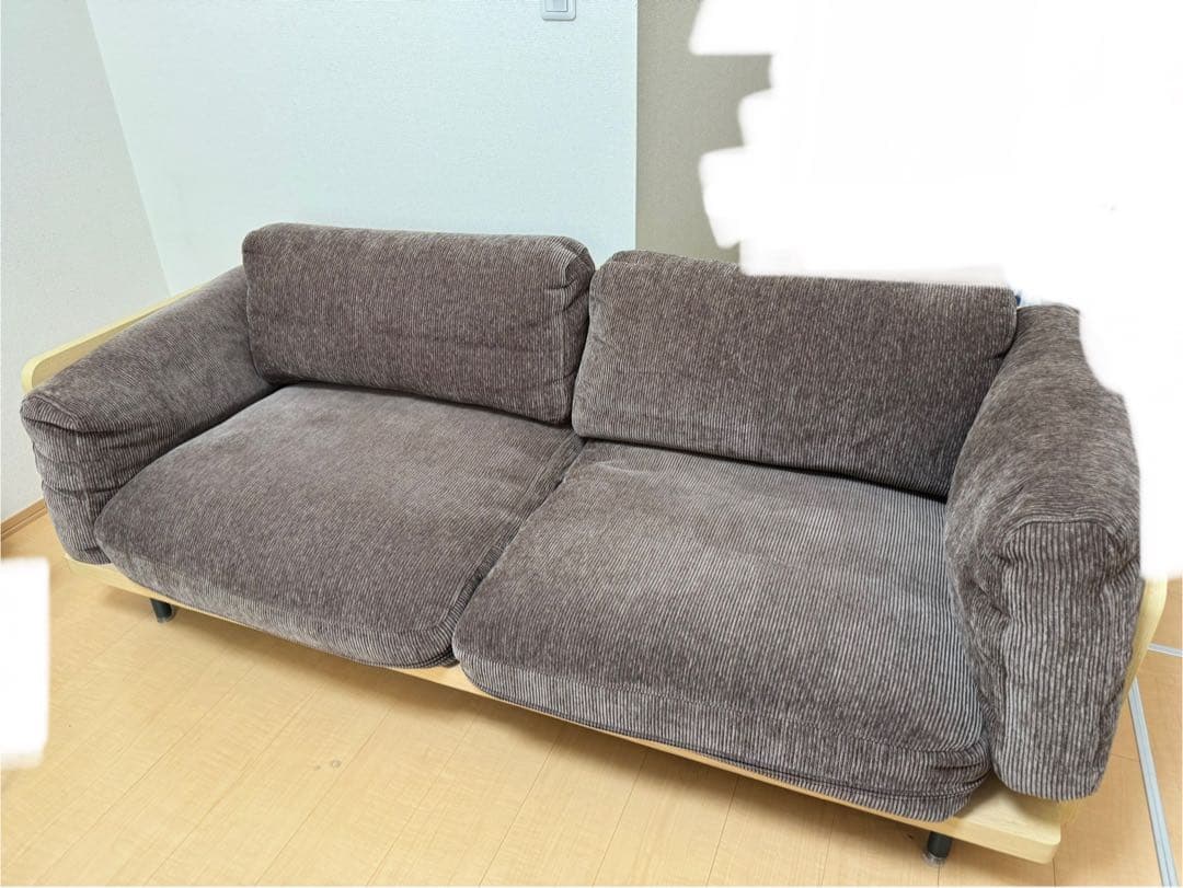 マスターウォール　ブラウン コーデュロイ 2人掛けソファ
