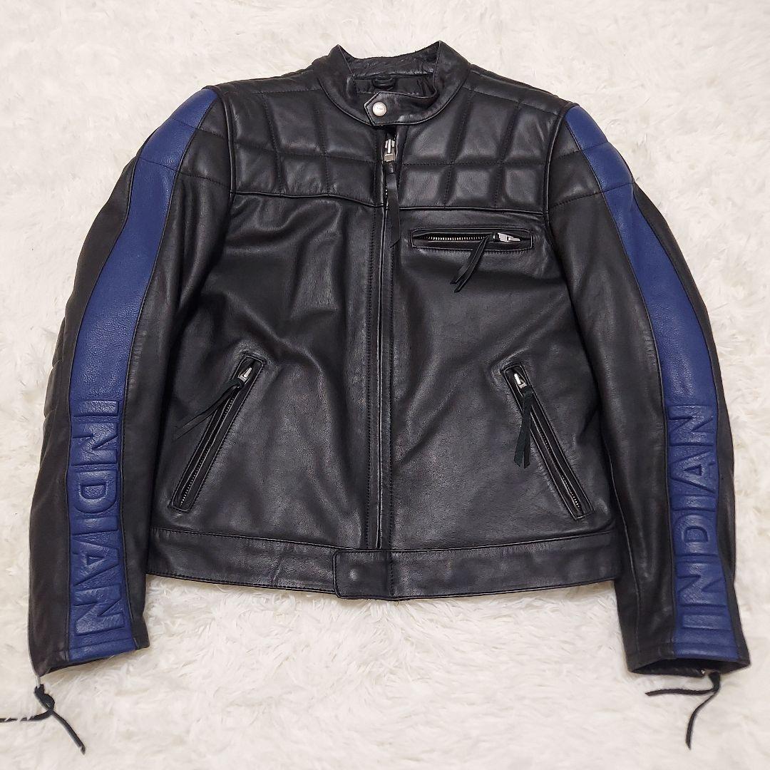 インディアンモーターサイクル カウレザー ライダースジャケット シングル 36