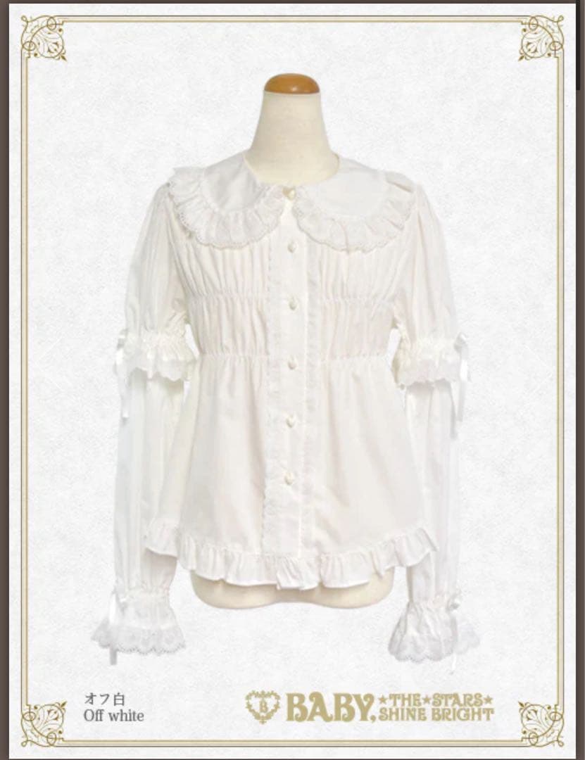 袖取り外しベビードールブラウス オフ白