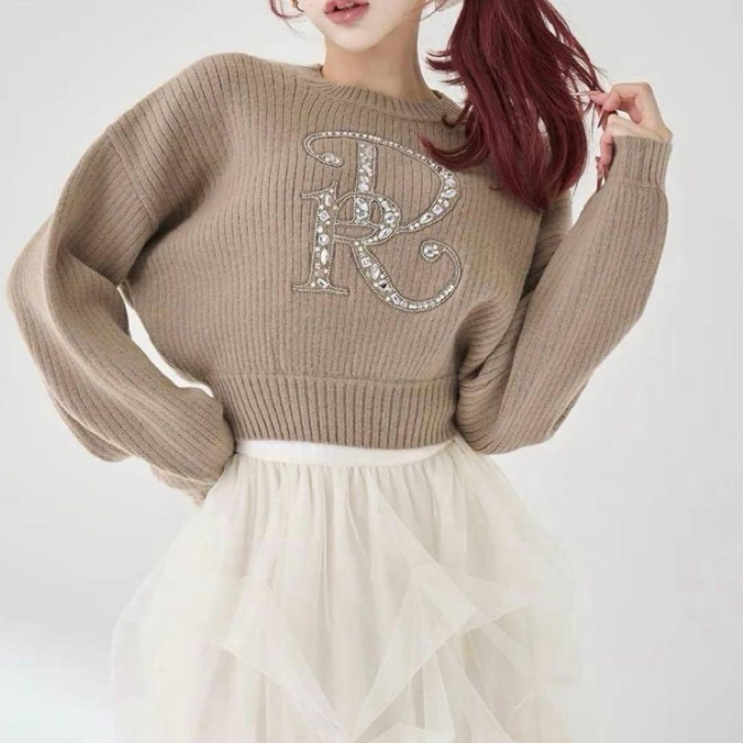 タグ付き Darich DRビジューボリュームリブニットトップス