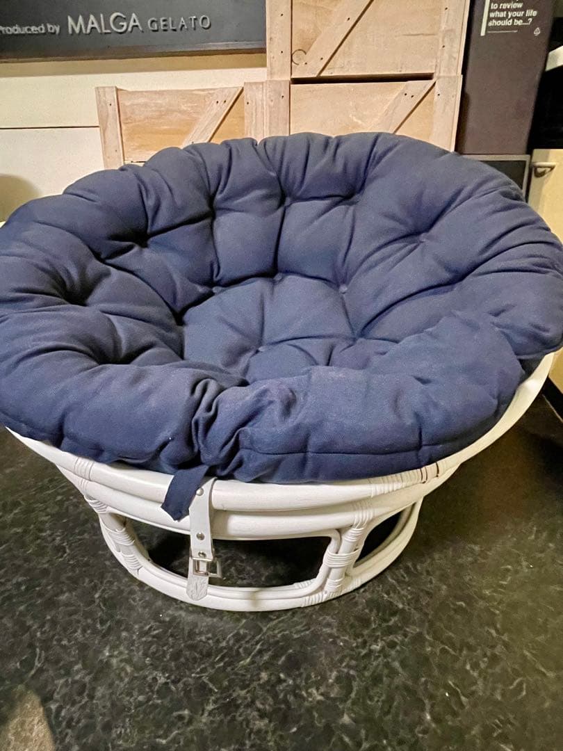 NITORIニトリ パパサンチェア ネイビー ラタン