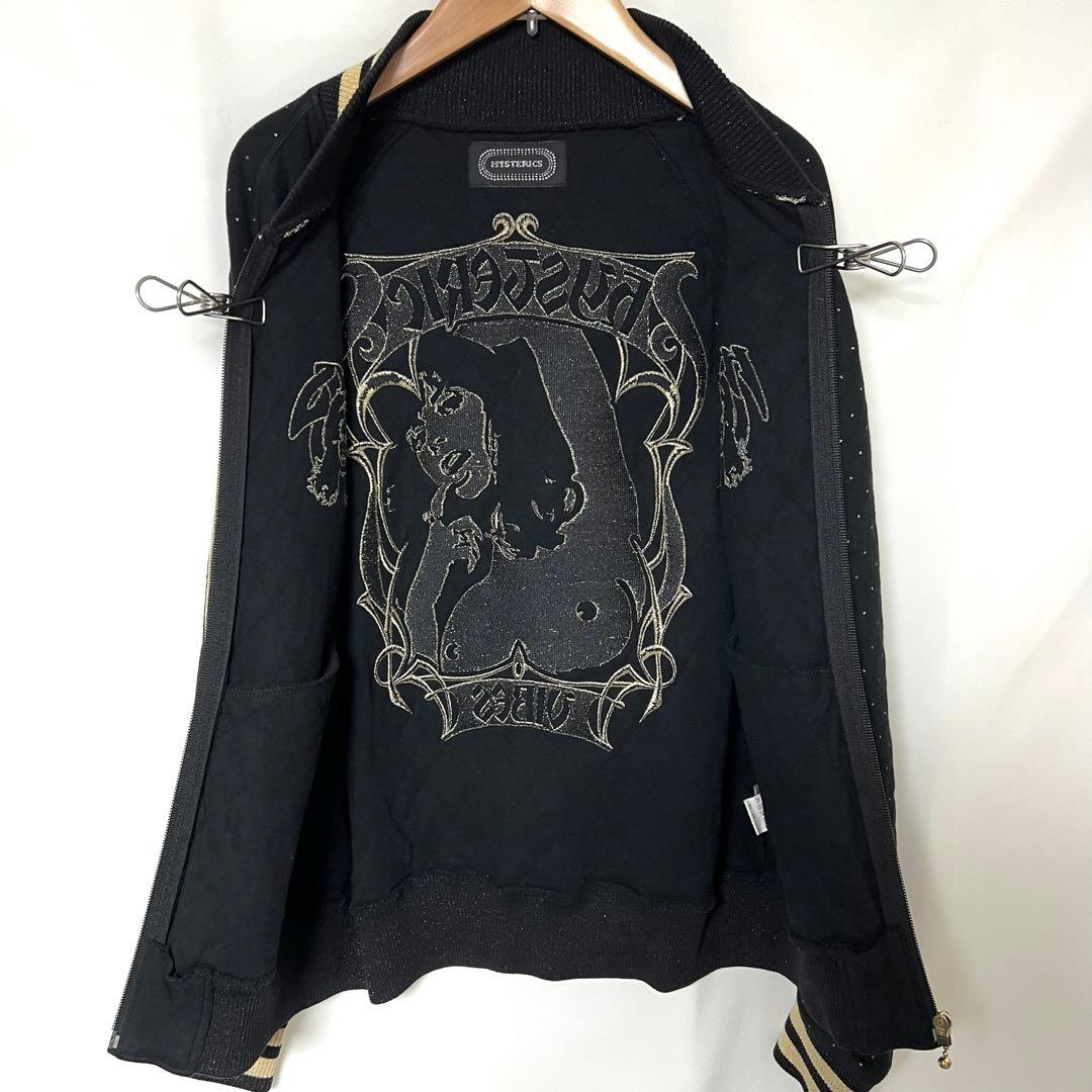 HYSTERIC ゴールド刺繍 ニット スタジャン　ブラック　フリーサイズ