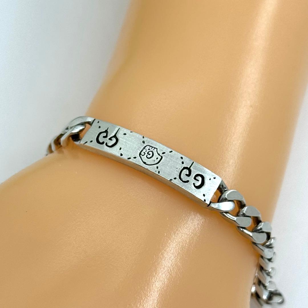 グッチ 17 サイズ シルバー925 ゴースト ブレスレット 079518