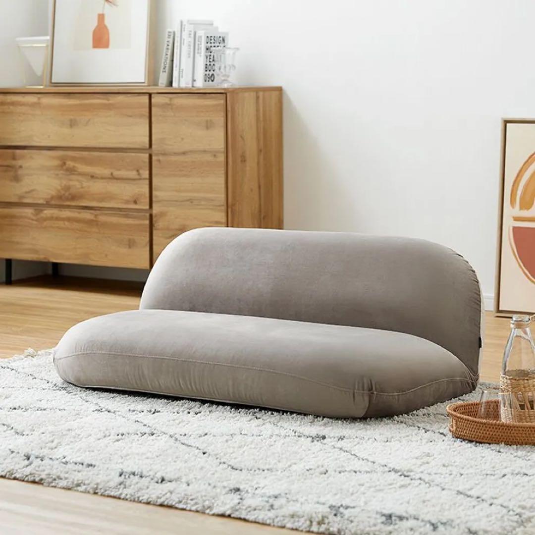 【送料無料・廃盤レア商品】LOWYA ふっくらデザイン 2人掛けソファ グレー