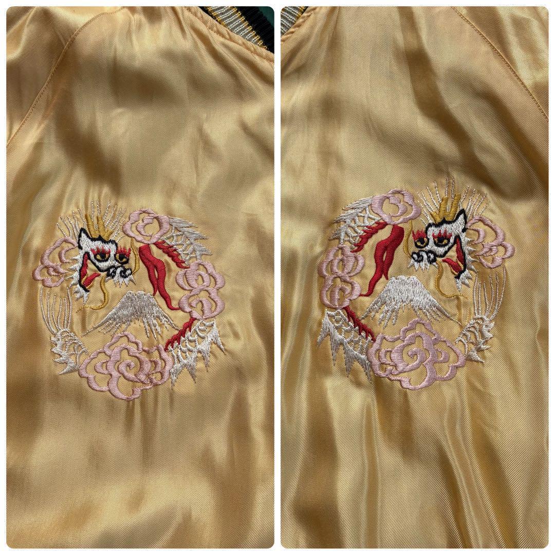 新品タグ付　XL テーラー東洋 スカジャン リバーシブル　鷲虎　鷹地図　GOLD