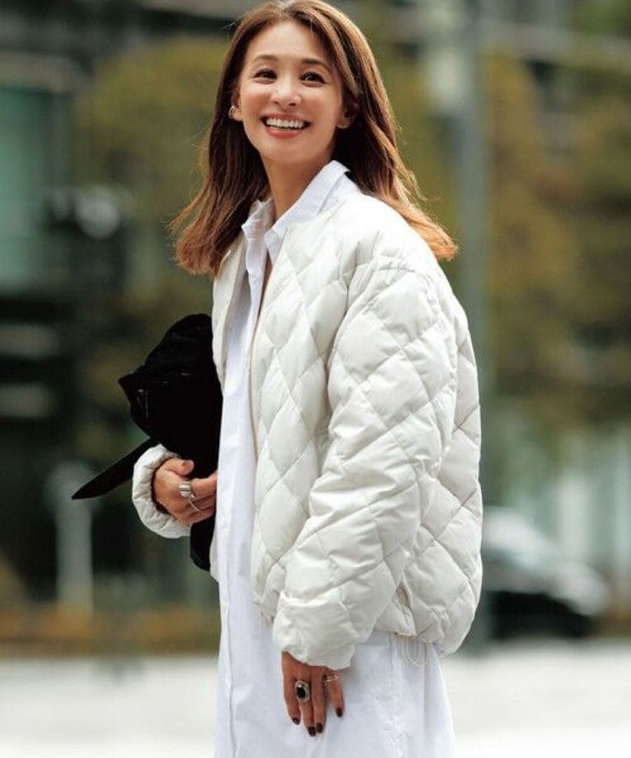 UNFILO×TAION キルティング ショート丈ブルゾン アイボリー Sサイズ