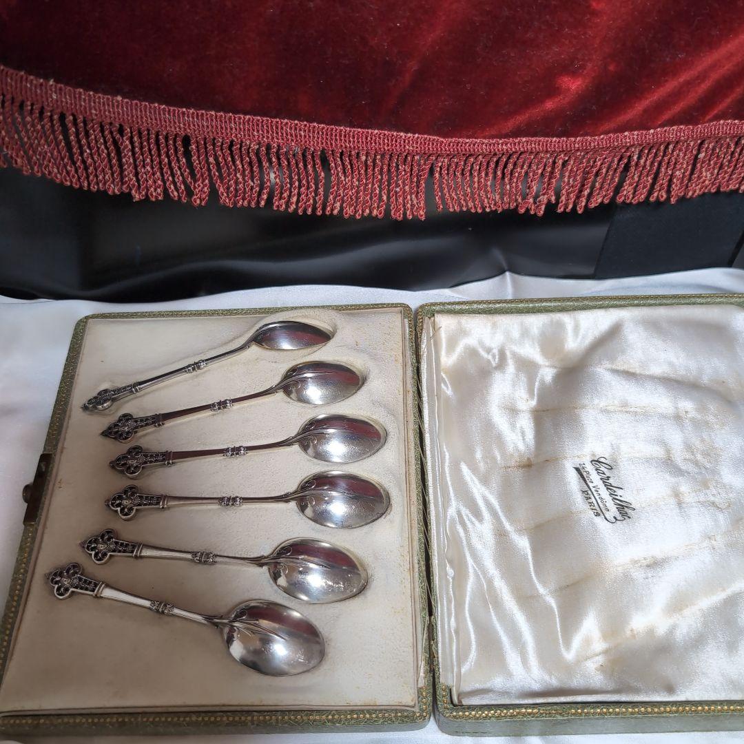 【希少♪】 カルディヤック スプーン 6本セット　ルネサンス　純銀×ヴェルメイユ