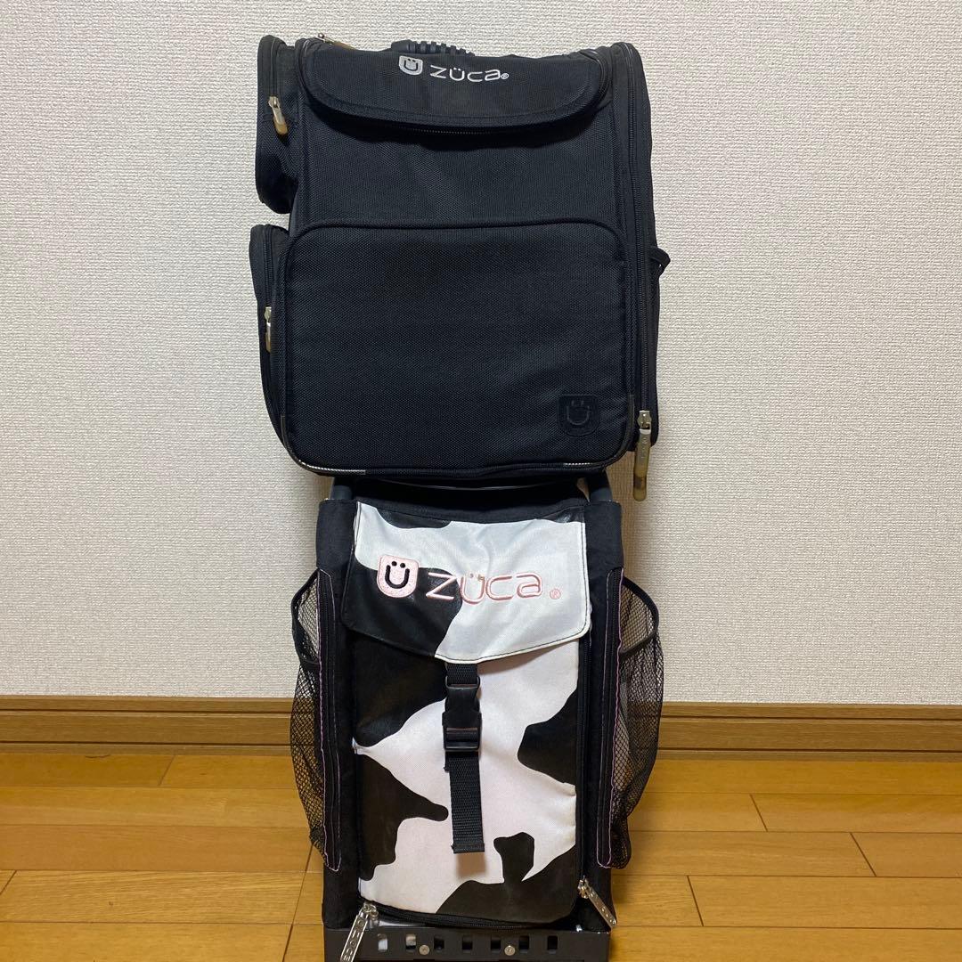 ハイエ　　ZÜCA キャリーカート 黒・白 牛柄　ビジネスバックセット