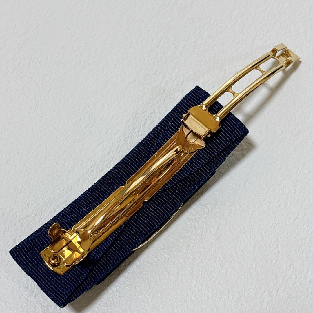 サルヴァトーレフェラガモ ヴァラリボン バレッタ ゴールド ブルー