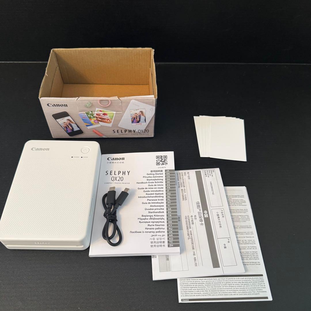 【美品】Canon SELPHY QX20 ホワイト ミニフォトプリンター