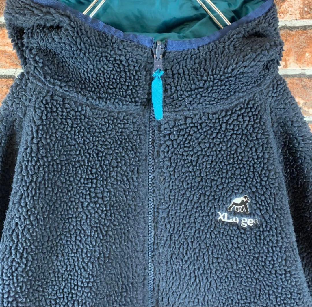 【即完売】エクストララージ　リバーシブル　ワンポイント　ボアフリース　ブルゾン