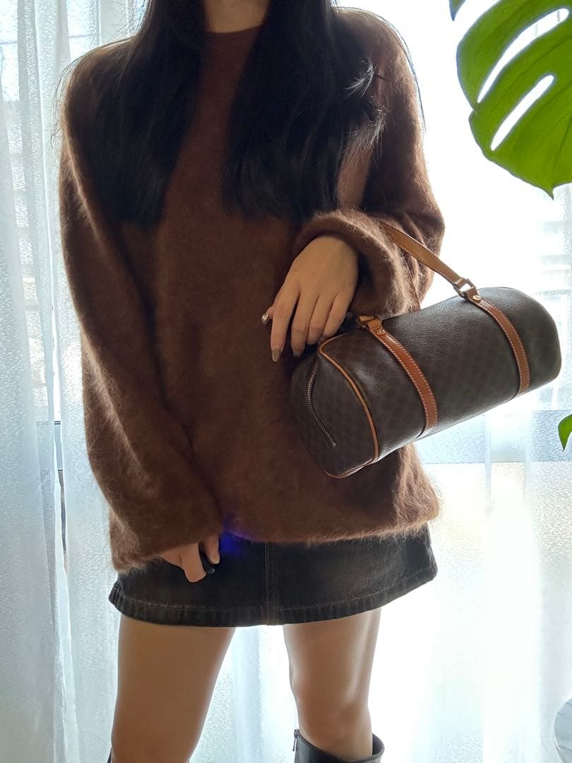 【超美品】セリーヌ　CELINE　　マカダム　ミニボストンバッグ　パピヨン型