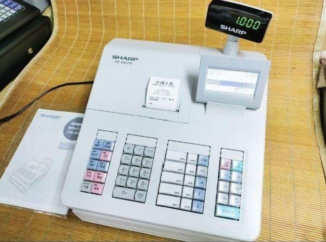 シャープレジスター　XE-A207w-wPC連携売上管理設定無料　555222