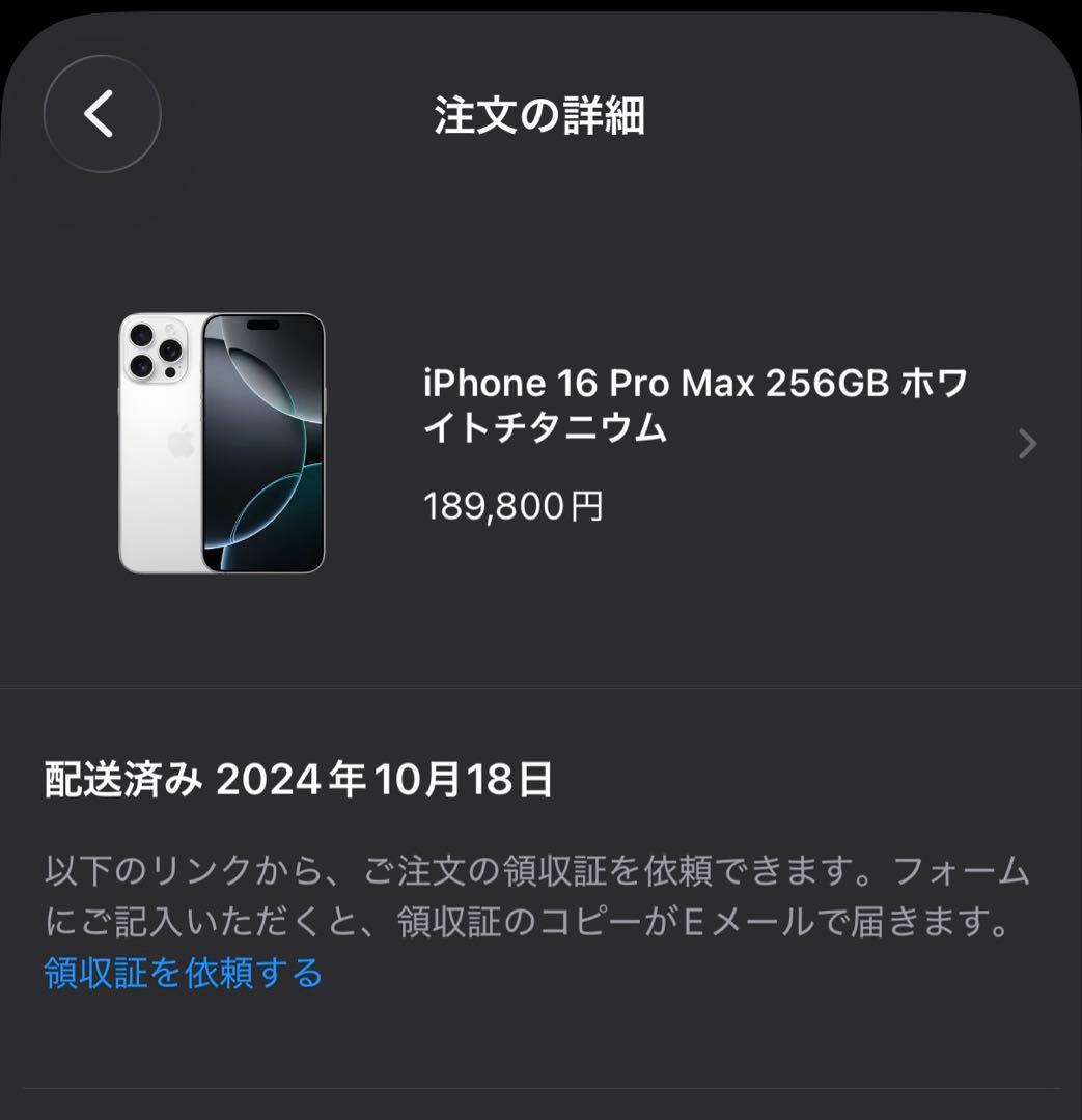 美品 iPhone 16 Pro Max シルバー おまけ付き（ガラスフィルム）