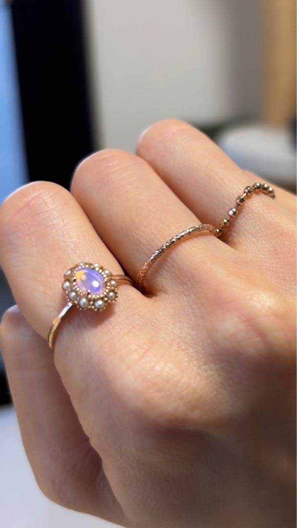 【ete】オパール　アンティーク調デザインリング