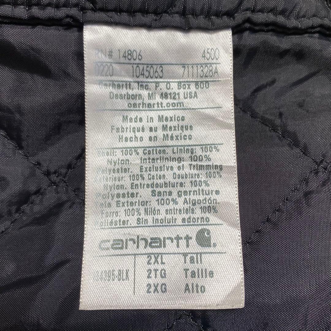 Carhartt ダックベスト 裏キルティング 2XL Tall ブラック