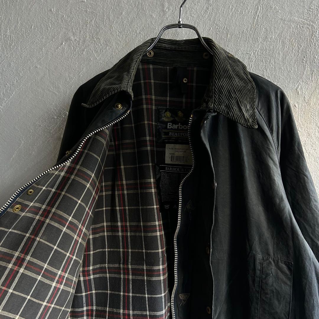 90S Barbour BEAUFORT 42 ネイビー オイルドジャケット