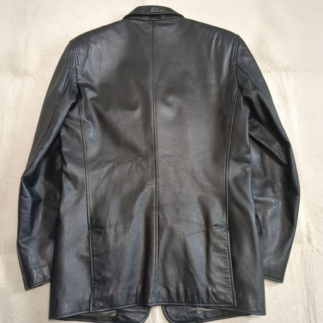 美品 ポールスミス カウレザー テーラードジャケット 牛革 ブラック Mサイズ