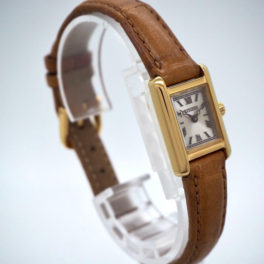 専用298 稼働 CITIZEN時計 kii ソーラースクエア ゴールド タンク