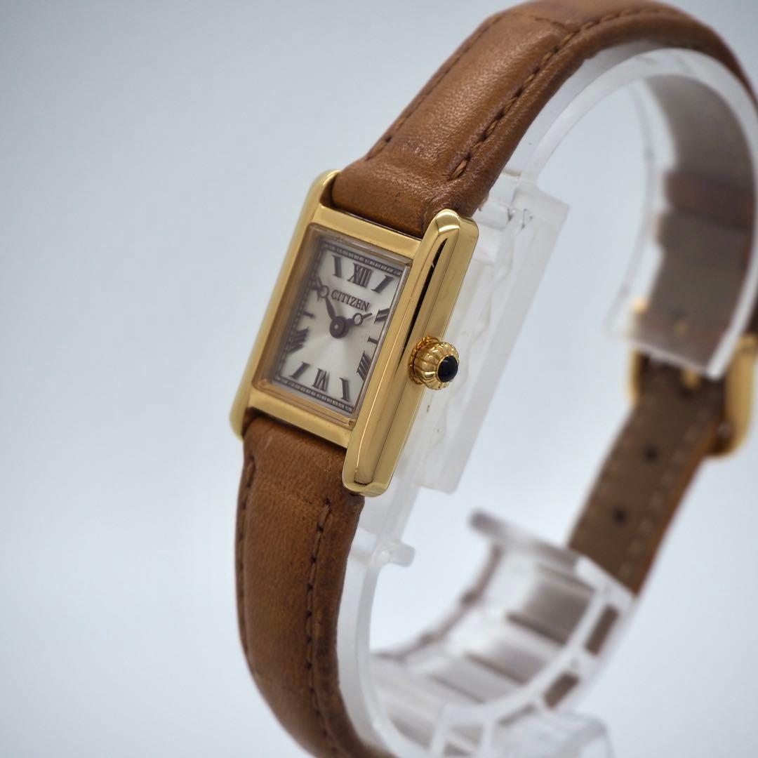 専用298 稼働 CITIZEN時計 kii ソーラースクエア ゴールド タンク