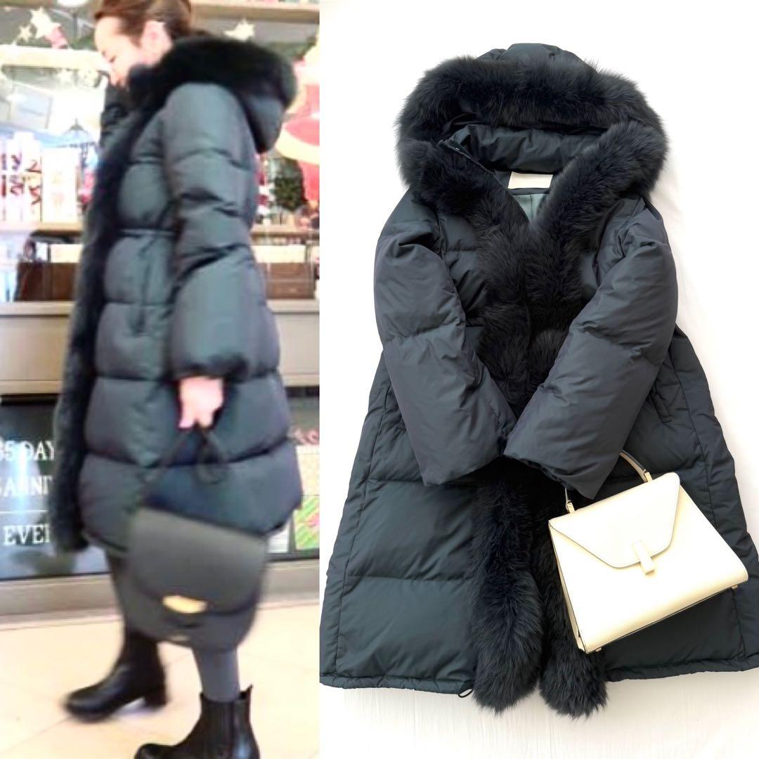 訳あり 極暖 フォックスファー大き目フードMYLAN ダウンコート 極上の着心地