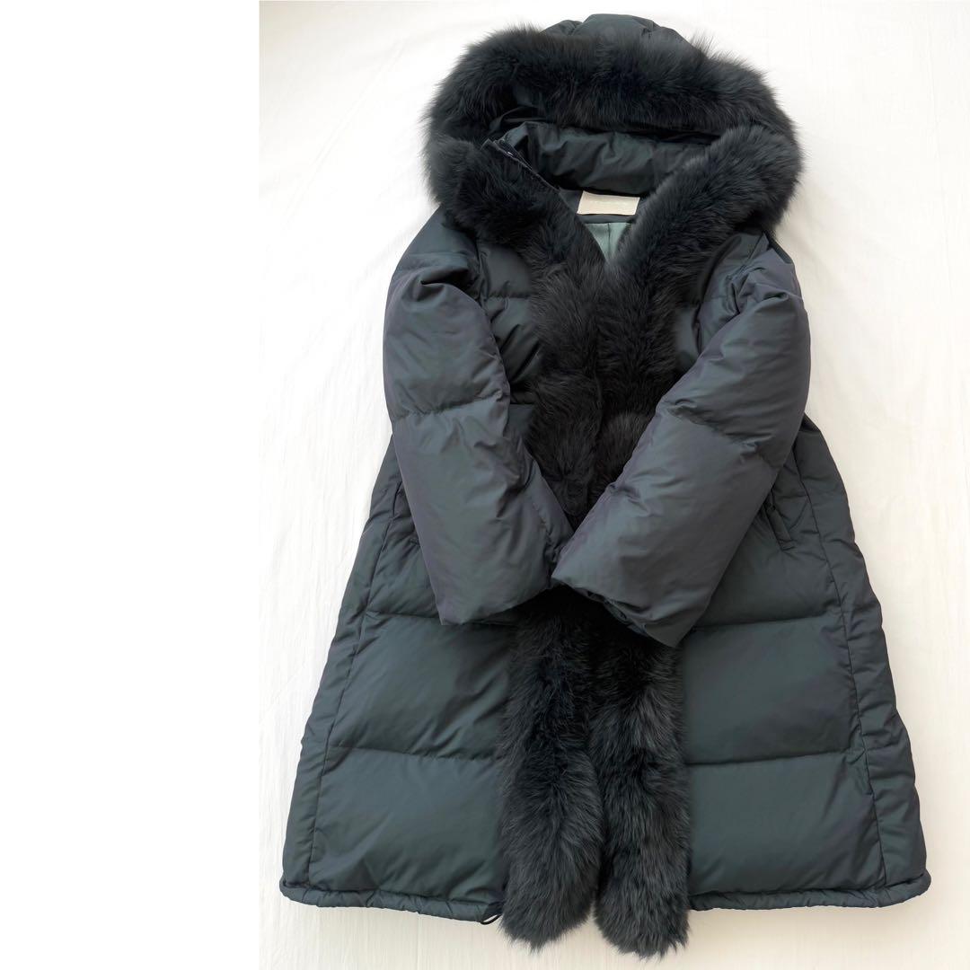 訳あり 極暖 フォックスファー大き目フードMYLAN ダウンコート 極上の着心地