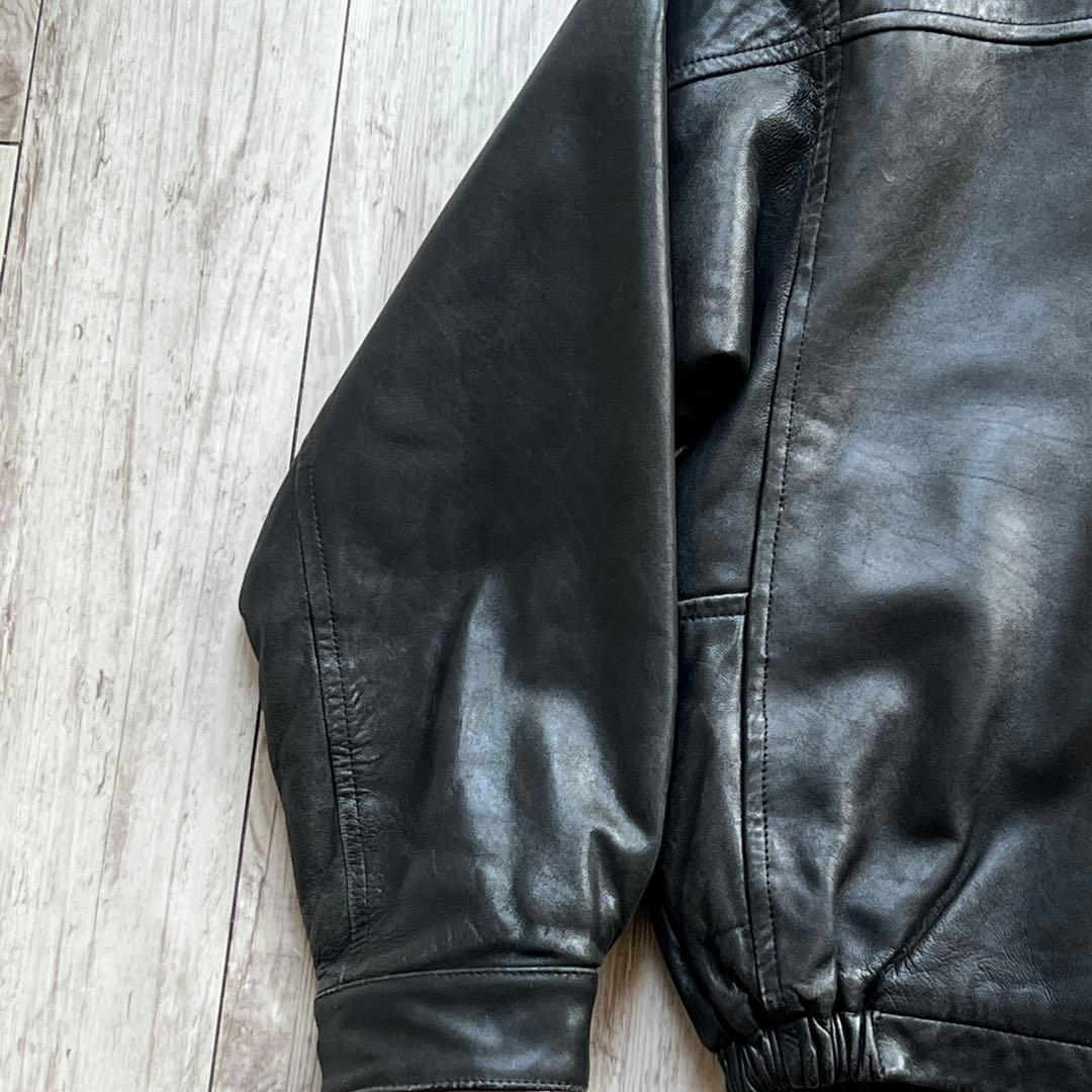 80s~ NAUTICA レザージャケット　A2 短丈　海外ストリート　XL相当