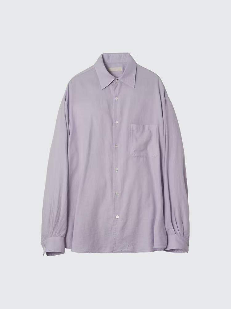 トップス YOKE GARMENT DYEDCOTTON SILK TWILL SHIRT