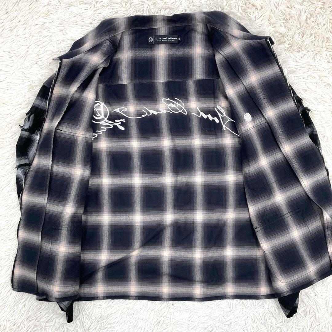 A GOOD BAD INFLUENCE ジップアップオンブレチェックシャツ M