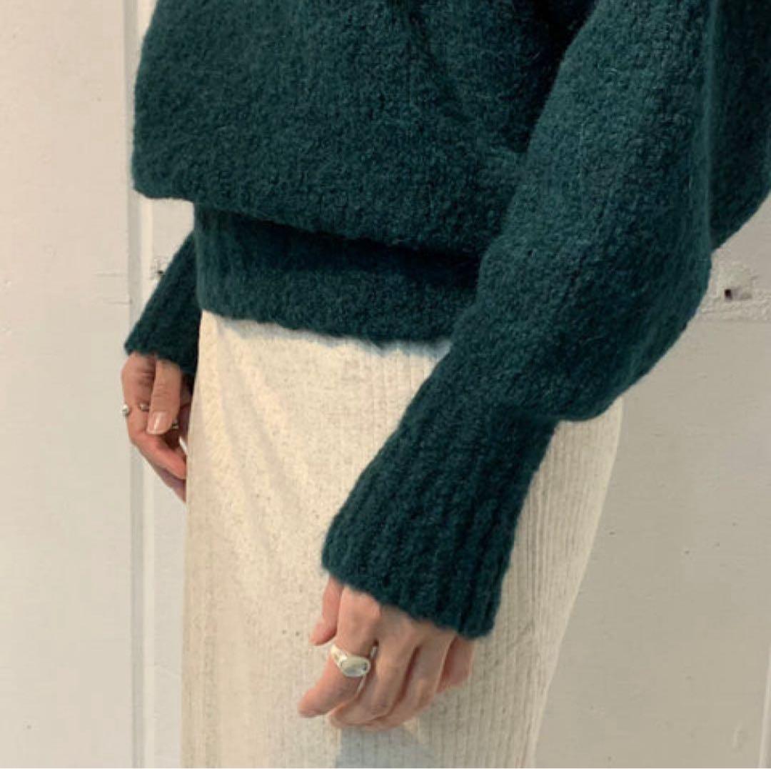 ATON アルパカモックネックニット　上代4.6万