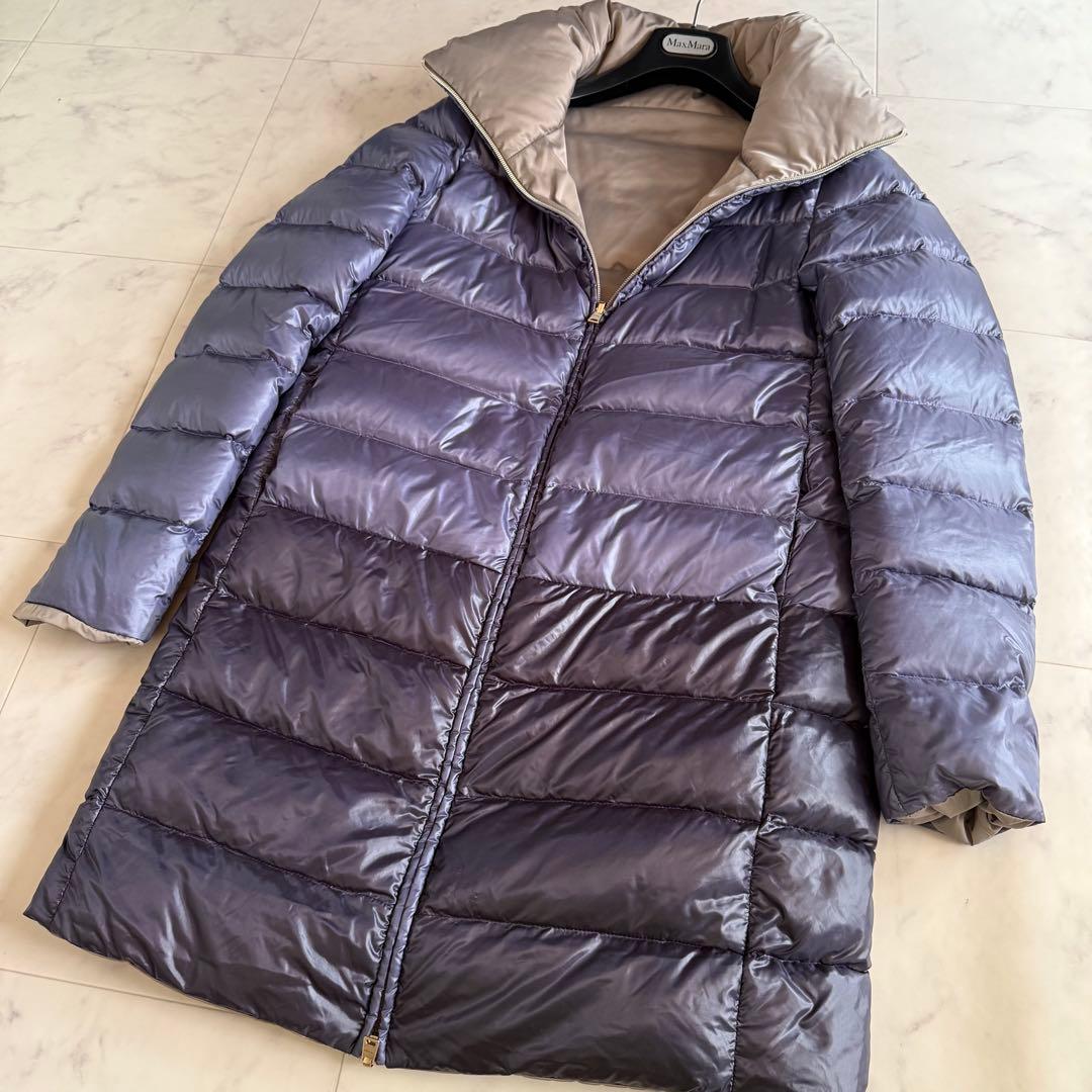 美品★ヘルノ 2way リバーシブル スタンドカラーダウンコート バイカラー42
