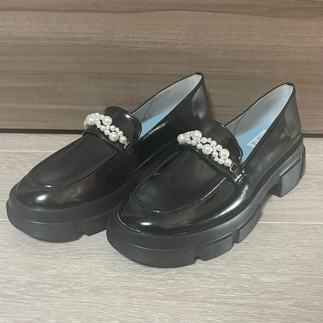 emmafrancis エマフランシス　ビジュー付ローファー トラックソール