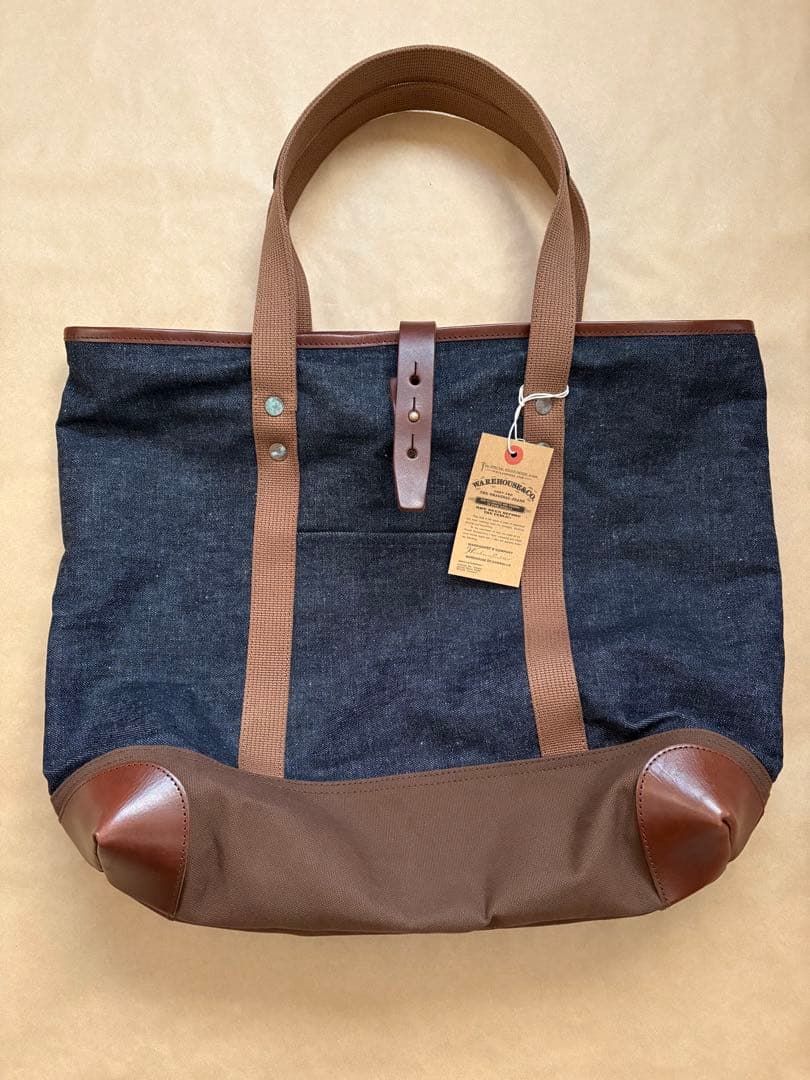 新品 ウエアハウス Lot 5212 デニム トートバッグ ダック レザー 生地
