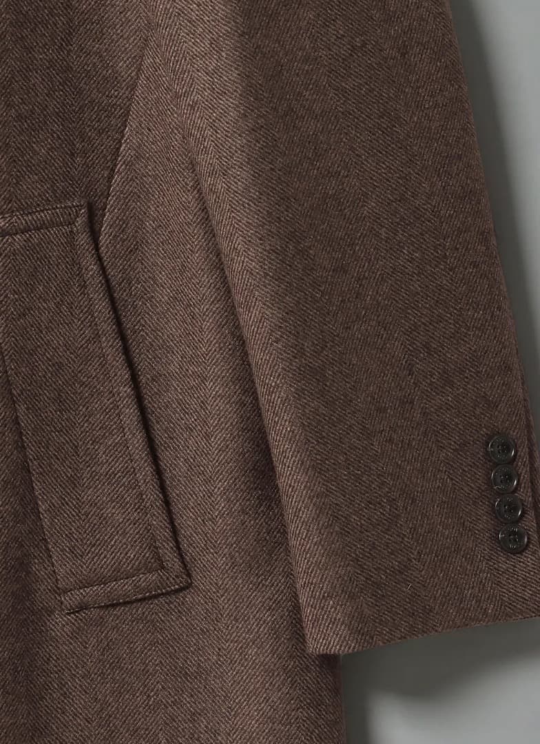 GOOVI ウールカシミヤソフトツイードシングルチェスターコート サイズ2 新作