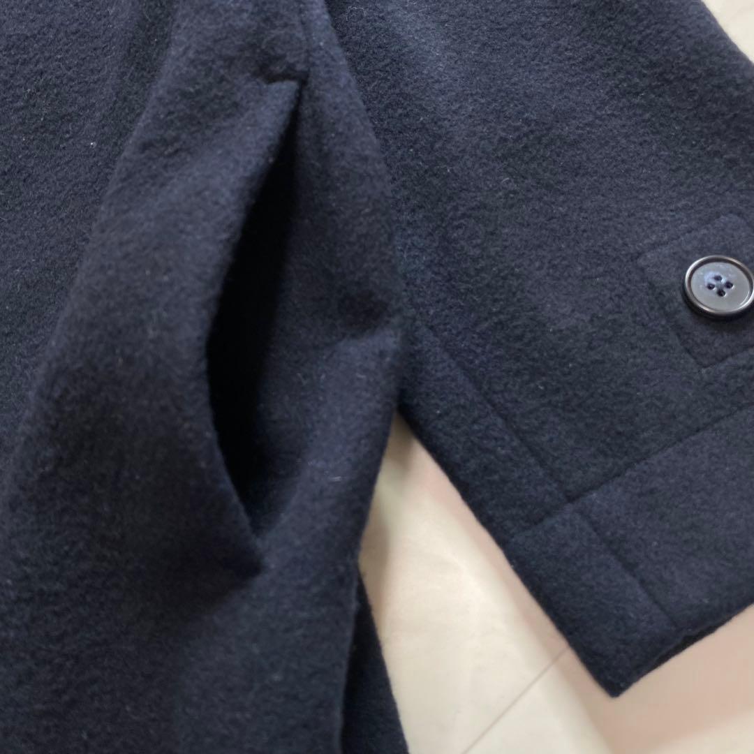 グランマママドーター　ネイビー濃紺　スタンドカラー　ダッフルコート　ロングコート