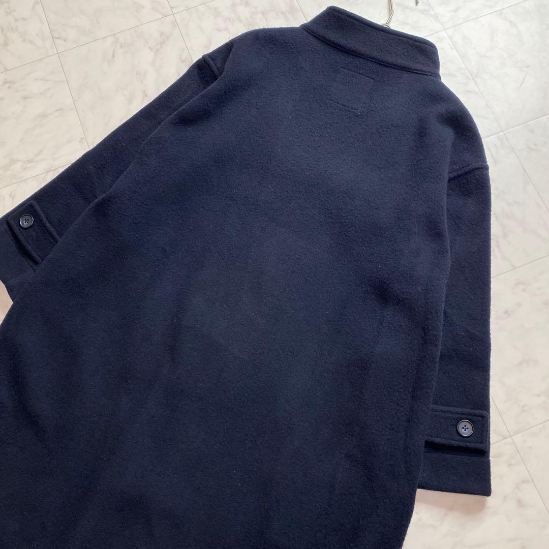 グランマママドーター　ネイビー濃紺　スタンドカラー　ダッフルコート　ロングコート