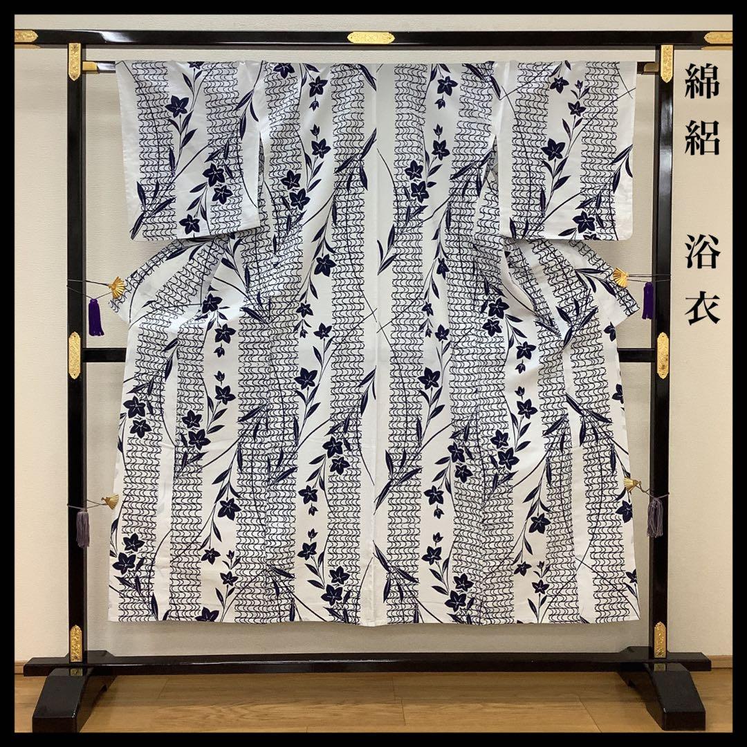 c-447　綿絽　浴衣　夏着物