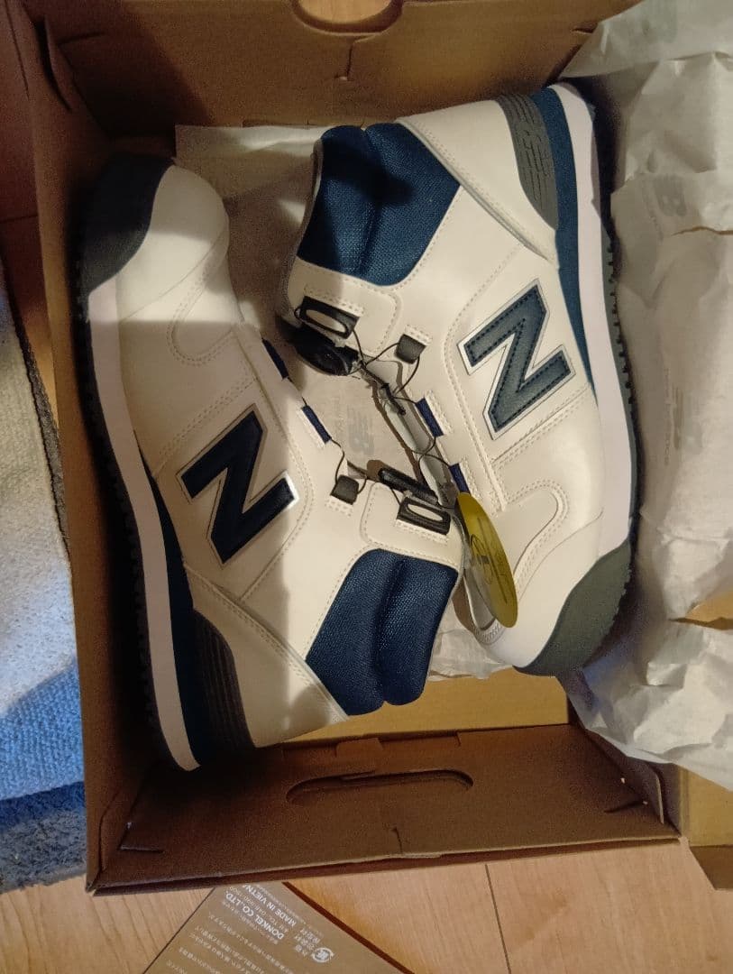 New Balance BOA安全靴 ホワイト/ネイビー26.0cm