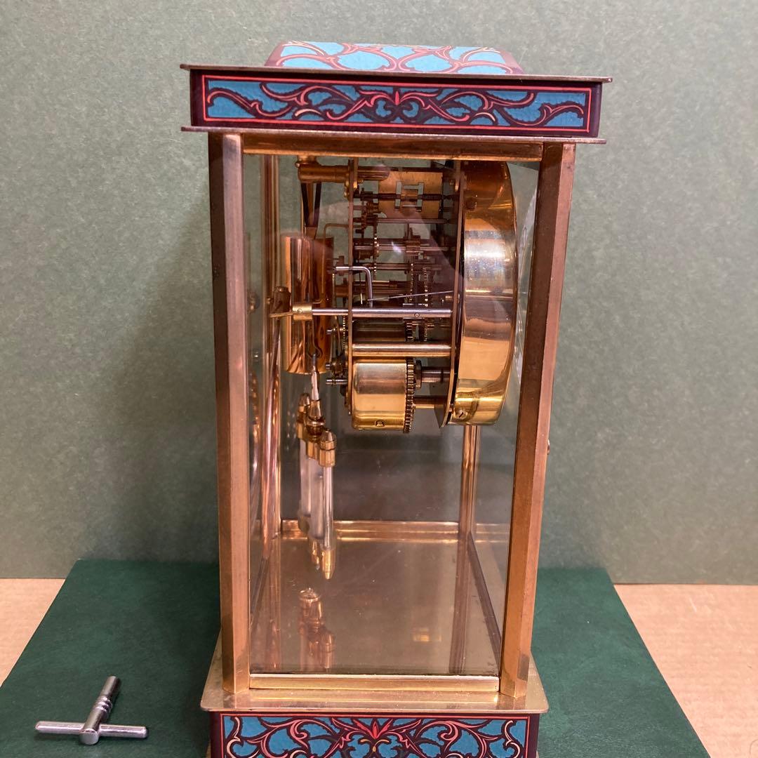 アンティーク レトロ 振り子時計 ゼンマイ式時計置時計 真鍮ゴールド