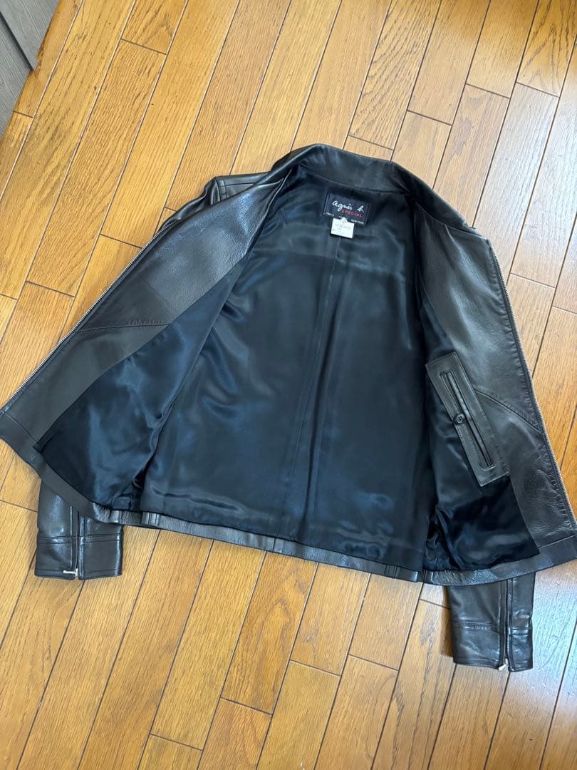 アニエスベー スペシャル　羊革　シングルライダース風　革ジャン　フランス製