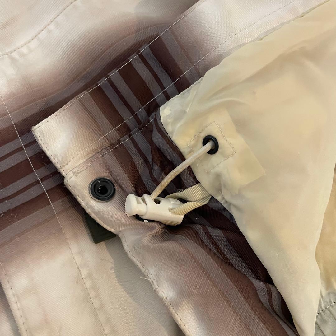 Burtonバートンスキーウェアスノーボードジャケットパーカー白茶色ボーダー希少