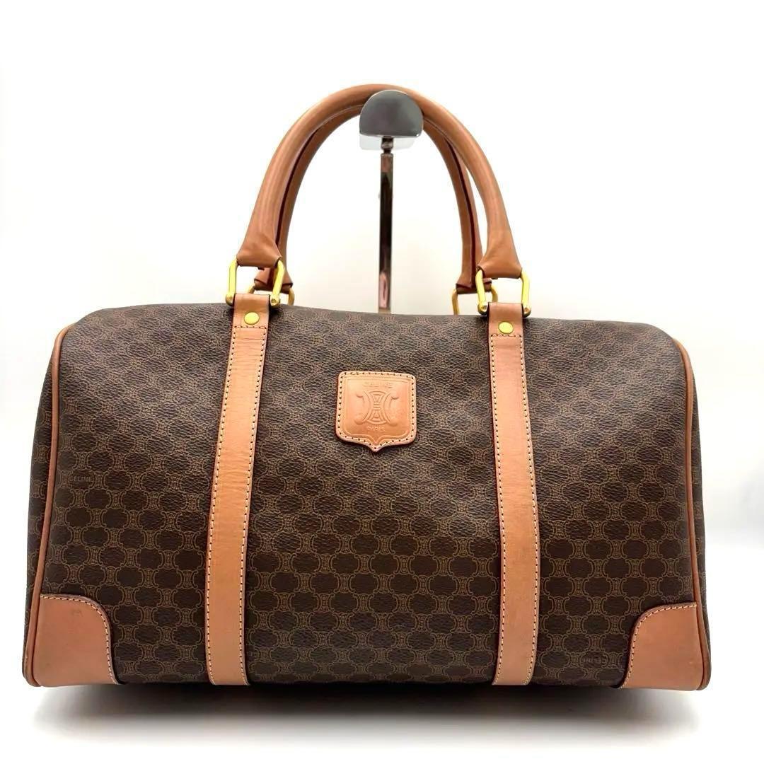 美品　セリーヌ ハンドバッグ ミニボストン マカダム柄 トリオンフ PVC