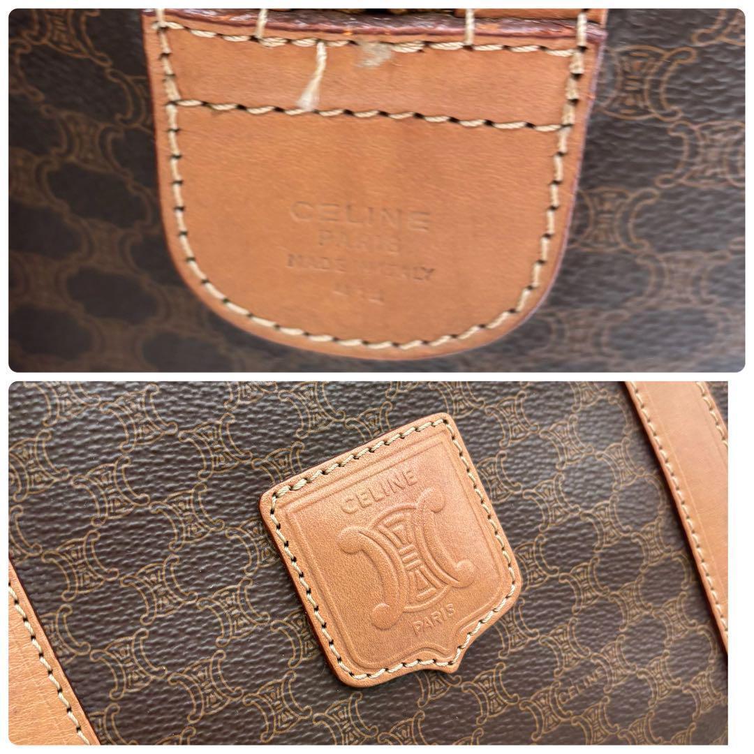 美品　セリーヌ ハンドバッグ ミニボストン マカダム柄 トリオンフ PVC