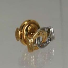 馬蹄 K18 pt900コンビ ピンバッジ ラペルピン