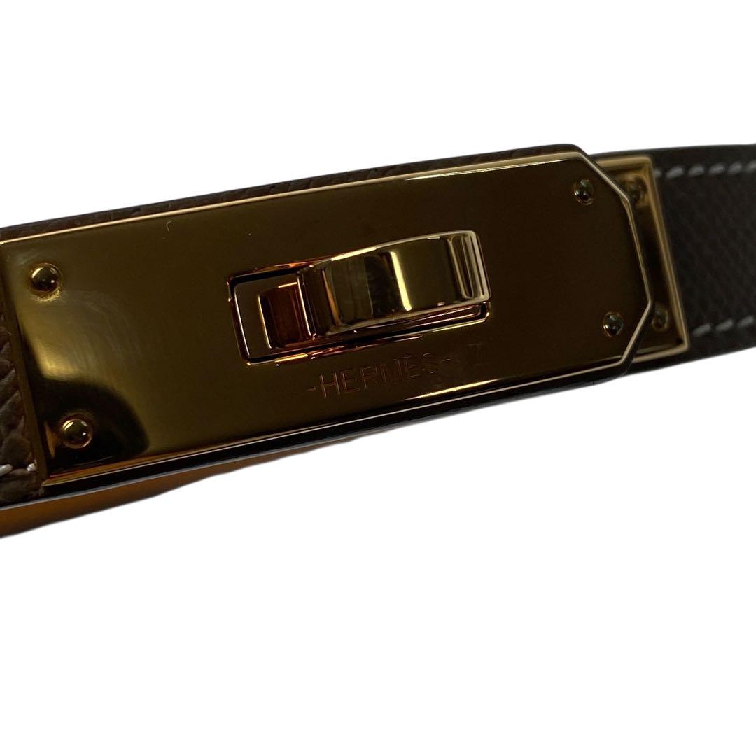 美品 エルメスHERMES ケリーベルト B刻印 ゴールド金具 エトゥープ